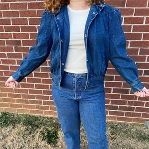 Vintage 80s denim bomber jacket